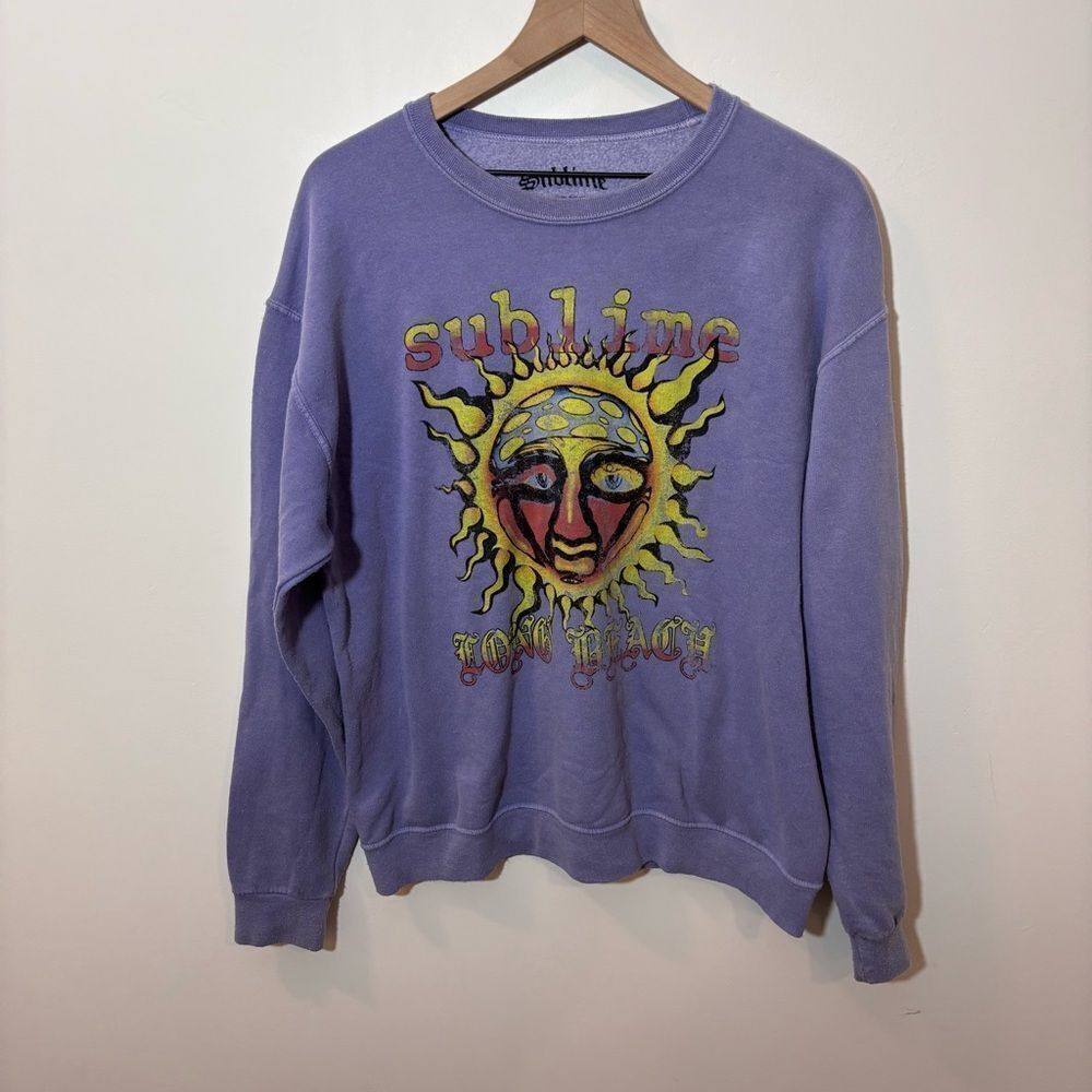 Sublime Long Beach 2021 Tour Crewneck Pullover Purple Medium Sweatshirt